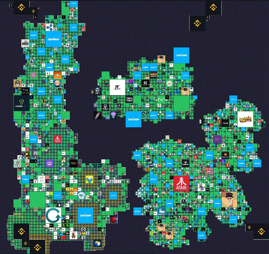 The Sandbox metaverse land map