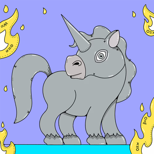 image of unicorn with fire around it upcoming NFT