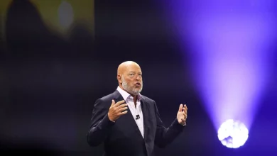 image of Disney CEO Bob Chapek, speaking about metaverse on a stage