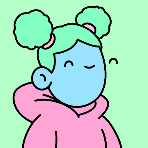 a Doodles avatar in pink hoodie