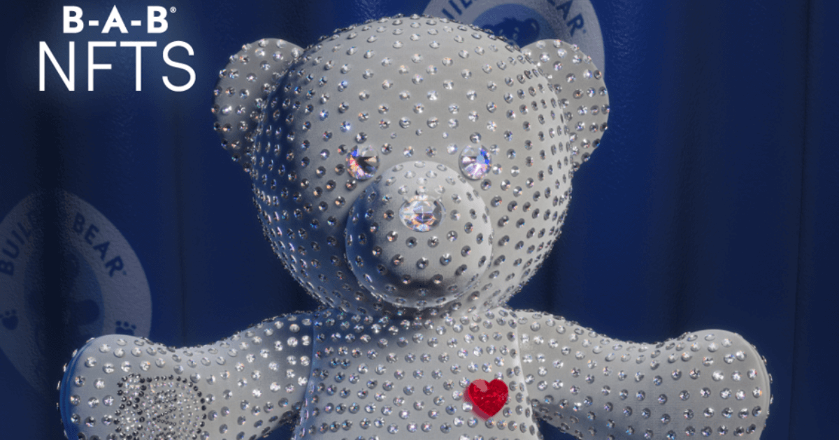 a photo of a build-a-bear workshop bear with swarovski crystals