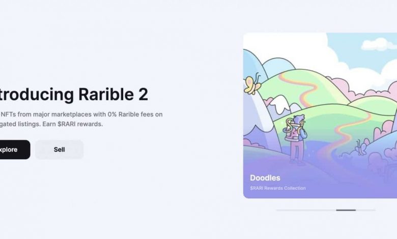 Rarible 2 marketplace homepage
