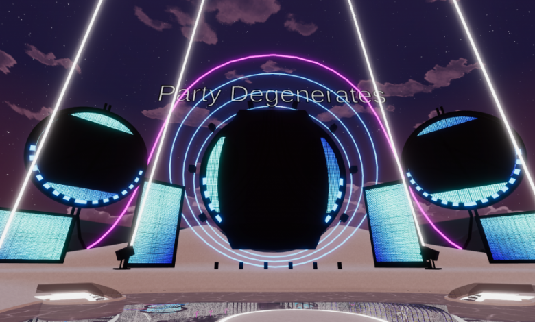 The OxArena Stage at Decentraland.