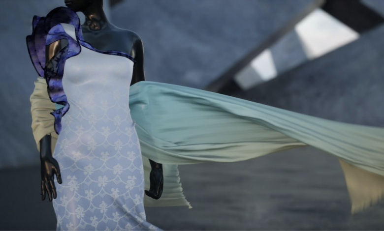 A screenshot of a digital garment made in CLO and powered by Unreal Engine.