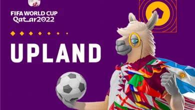 a graphic of an upland llama celebrating the world cup
