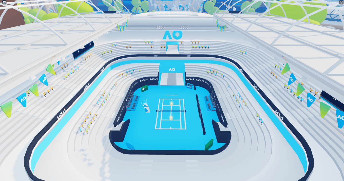 digital replica of the Australian Open tennis court
